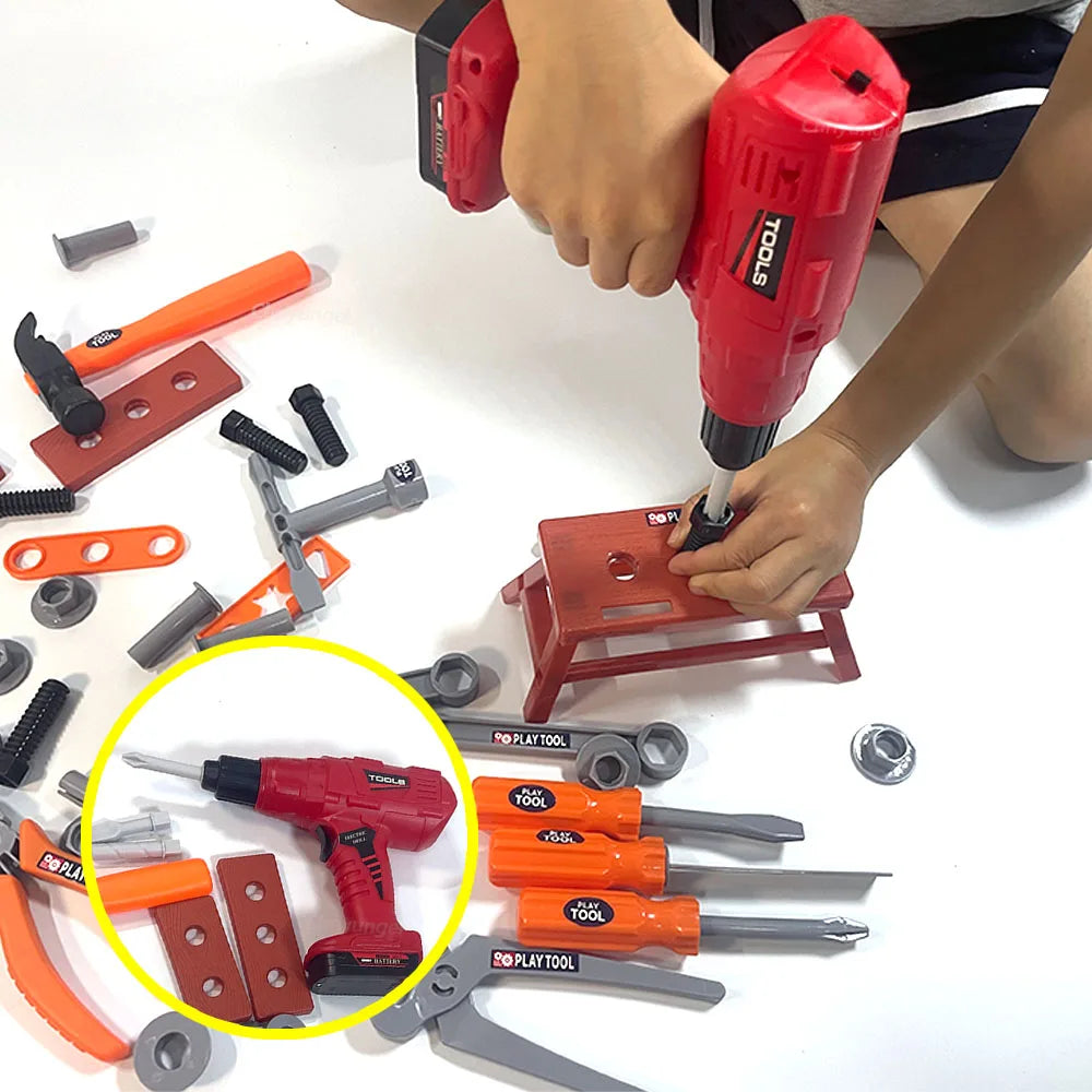 38/42 PCS Pretend Tools Kit Kids Play Repair Tool Set Plastic Construction Toys with Screwdrivers for Toddler Boys Girls Child