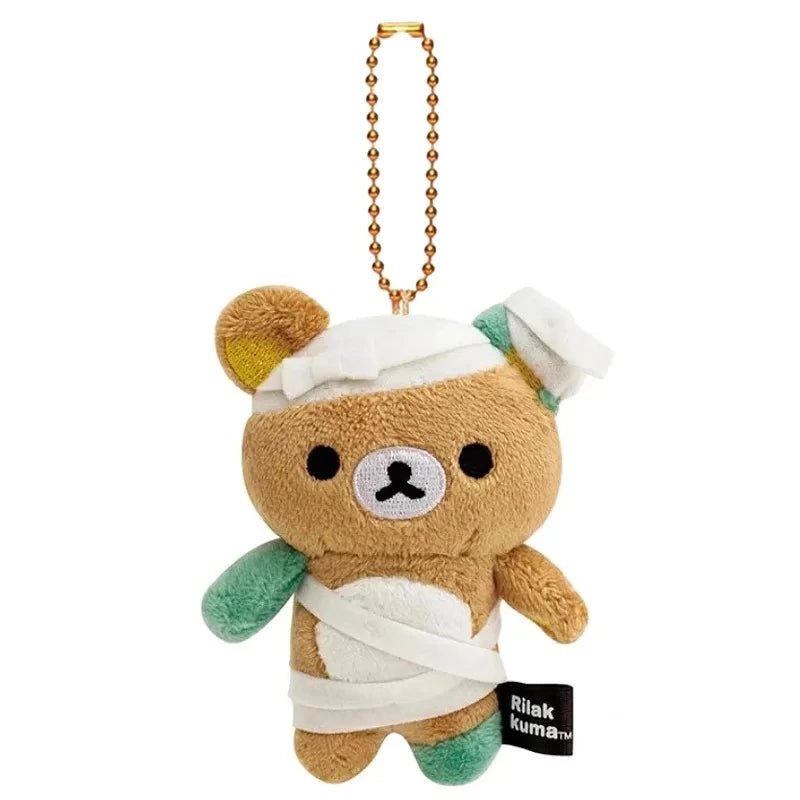 Rilakkuma Cute Halloween Series Plush Doll Pendant Backpack Ornament Anime Keychains Birthday Gifts for Boys and Girls