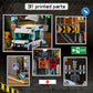2076PCS Wrecked Plane Pharmacy Building Blocks Set MOC City Street View Bricks Model Desktop Ornament DIY Assembly Toys For Birthday Christmas Gifts