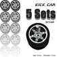 1/64 Wheels with Fixed Black Rubber Tires Six Spoke for Toy Model Diecast Cars Refitting Parts for MINIGT (5 Sets for 5 Cars)