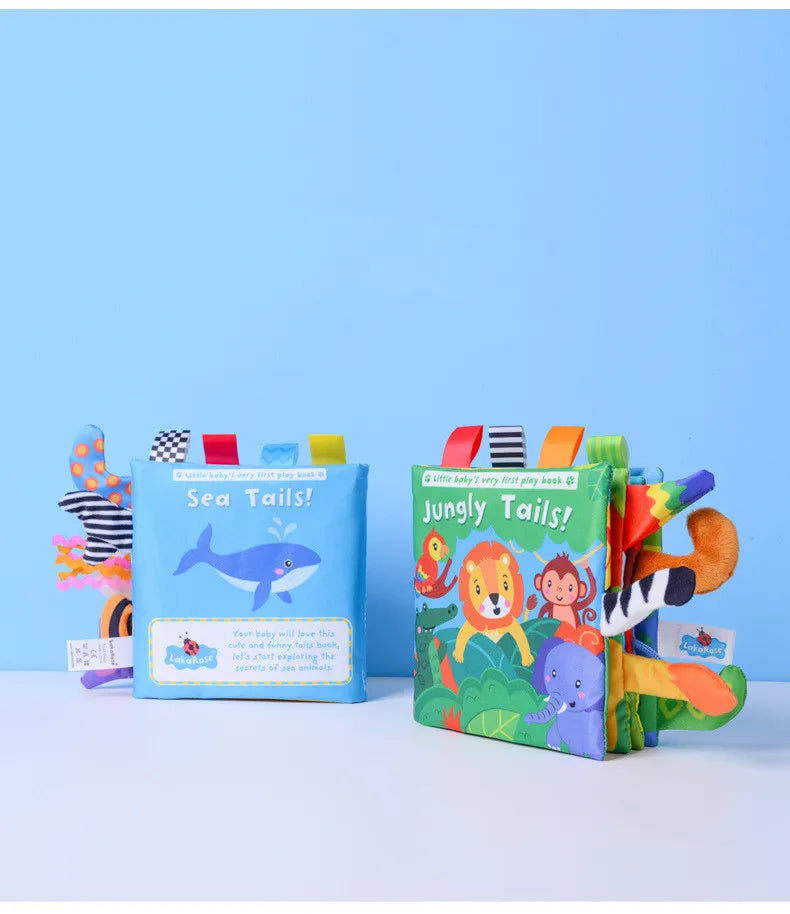 New 3D Visual Tail Cloth Book Baby Tear Resistant Biteable Cognitive Tool Interactive Parent-Child Fun Toddlers Enlighten Toys