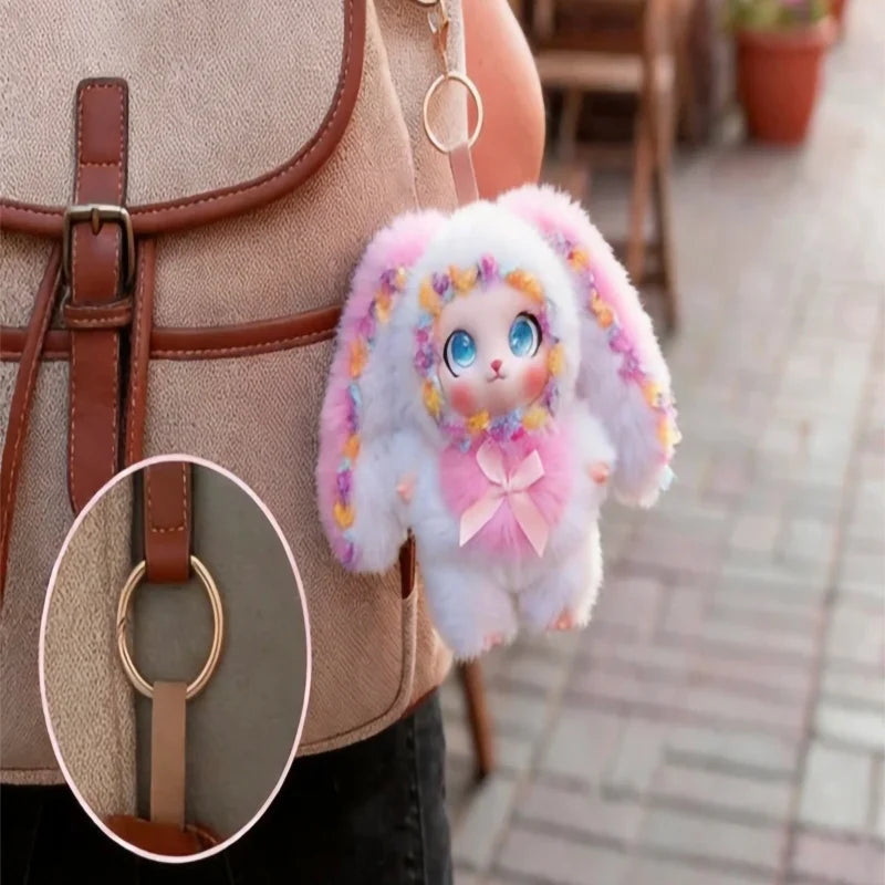 Cute and colorful Plush Rabbit doll; Children's Plush Animal Rabbit doll; Long-Eared Cute Rabbit Lace-Trimmed Plush doll Pendant