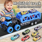 Deformable Rail Car  Ejection Folding  Big  Truck  Toys for Kids  Container Transporter Playset Children Gift