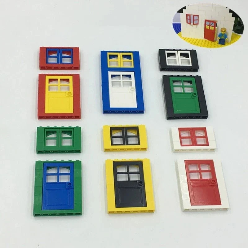 102pcs Door Window Brick Bulk DIY House Building Blocks Bricks Toys City Architect for Children Educational