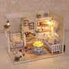 Kitten Mini Doll House 3D Puzzle Assembly Model Building Kit Creative Room Bedroom Decoration With Furniture Wooden Crafts Gifts