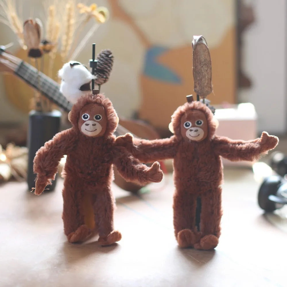 Soft 20cm Gorilla Pendant Orangutans Monkey Plush Doll Pendant Stuffed Animal Key Ring Girl
