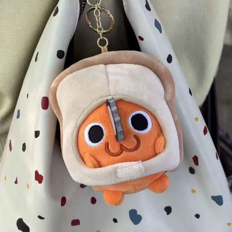 10cm Chainsaw Man Bread Pochita Soft Plush Filling Doll Keychain Handbag Hanging Ornaments Waist Decoration Friend Birthday Gift