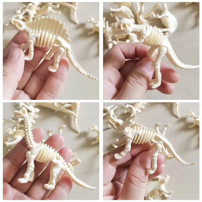 12pcs/set Jurassic Dinosaurs Skeleton Model Archaeology Tyrannosaurus Pterosaur Home Decoration Toys For Christmas Gifts