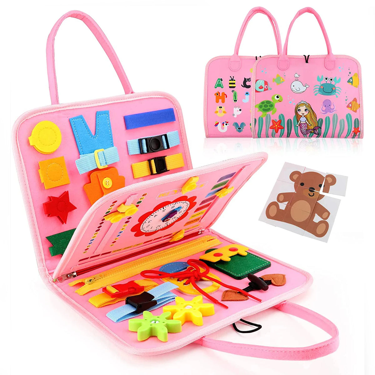 Montessori Toys Busy Board Sensory Activity Developing Board for Motor Skills,Learning Board for Toddlers
