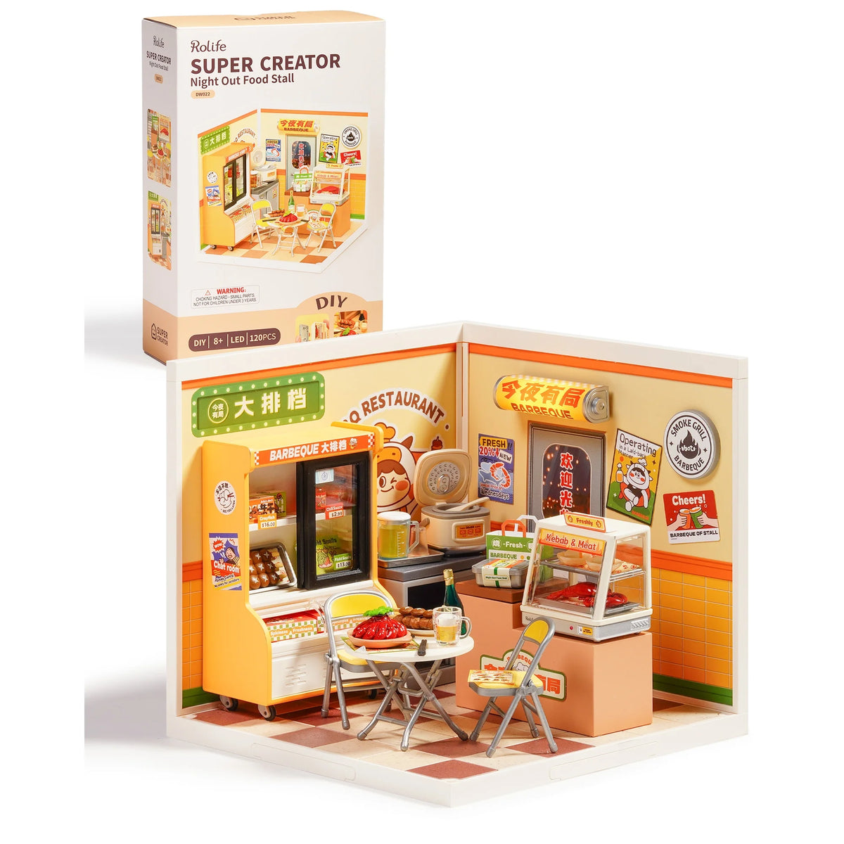 Rolife DIY Miniature House Super Creator Series Dollhouse 3D Puzzle Panda Hot Pot/Hong Kong Bites Cafe/Night Out Food Stall