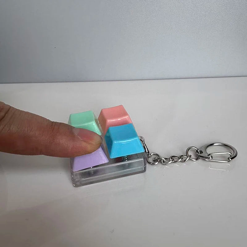 KeychainToy Press Stress Relief Fidget Button Key Caps Key Ring Keyboard Keychain Adult Stress Reduction Toys Finger Party Gift