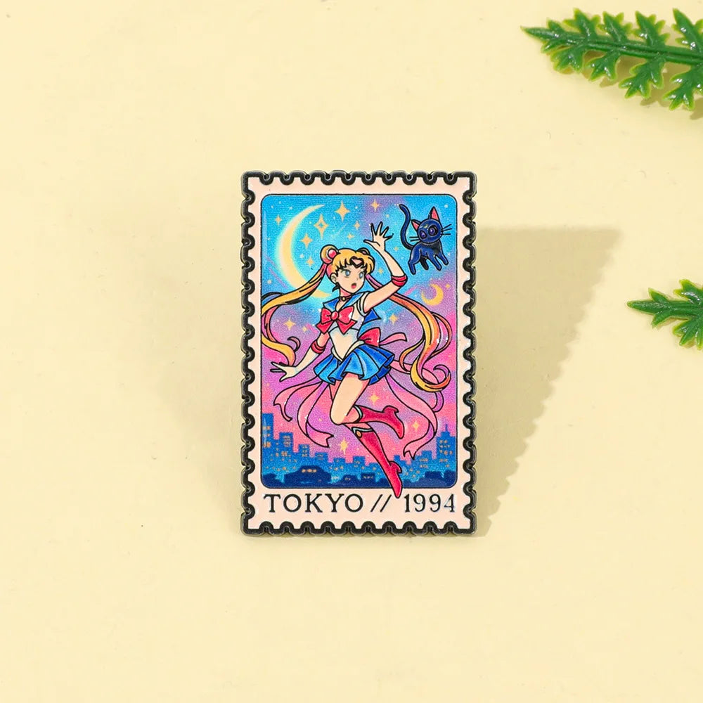 Anime Magical Girl Backpack Pin, Men's Clothing Metal Enamel Badge, Toy Decoration Gift