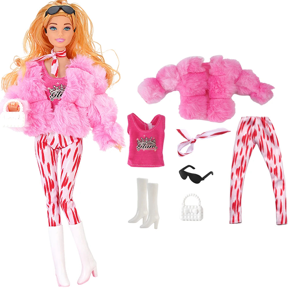NK 1/6 Doll Princess Hot Sell Fashion Doll Dress Pink Suit For 11.5 Inch Doll Clothes Hat For 29CM Dolls Accessories Gift Toy JJ