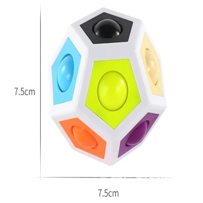 Magic Polygon Cube Rainbow Color Ball Antistress Fidget Toy Kids Puzzle Fingertip Game Speedcube Educational Toy for Children