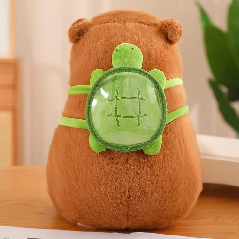 Cute Capybara Plush Toy Stuffed Animals Capibara with Turtle Backpack Kapibala Soft Doll Toys Birthday Christmas Gift