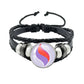Mega Stone Key Chain Anime Peripheral Creativity Exquisite Fashion Black Leather Rope Buckle Key Chain Trend