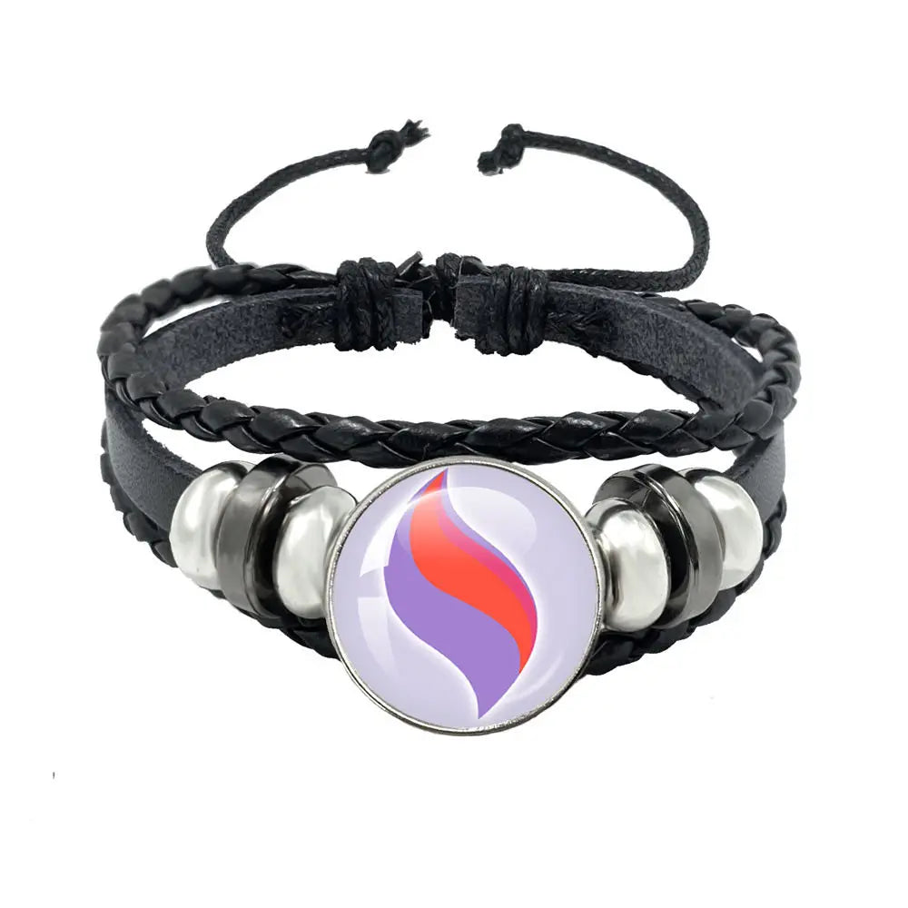 Mega Stone Key Chain Anime Peripheral Creativity Exquisite Fashion Black Leather Rope Buckle Key Chain Trend