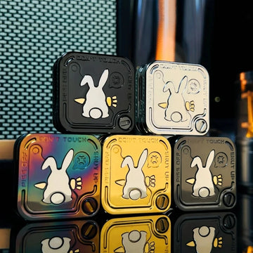 SNAP Grumpy Rabbit Fidget Spinner Tuning Fork Three Layers Magnetic Side Push Slider Metal Decompression Fingertip EDC Toy
