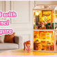 Rolife Super Creator Serious DIY Miniature House Kit Mini Dollhouse Model Building Kit with LED Light Home Decor(DW026/27/28)