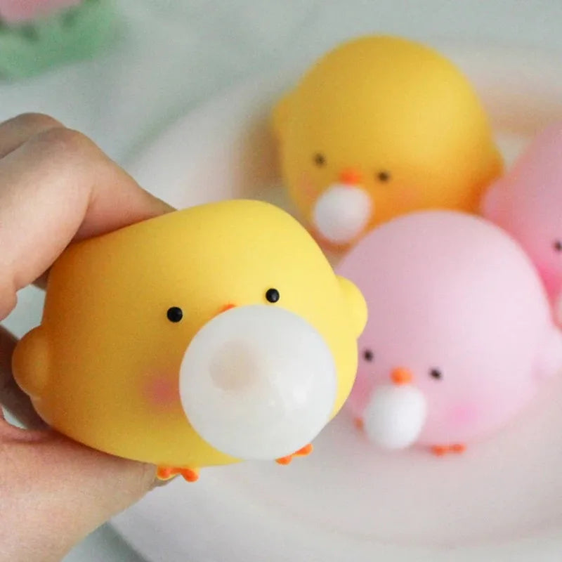 Funny Bubble Blow Squishy Toy Pop Out Squeeze Toys Cartoon Animal Panda Capybara Squishies Stress Relief Fidget Toy Party Gift
