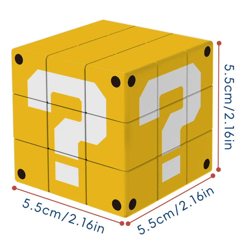 ZIINA STAR Question Mark 3x3 Yellow Square Cube, 3x3x3 Question Mark Speed Cube, Suitable for Adults, Birthday Gift