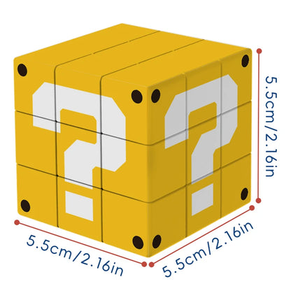 ZIINA STAR Question Mark 3x3 Yellow Square Cube, 3x3x3 Question Mark Speed Cube, Suitable for Adults, Birthday Gift