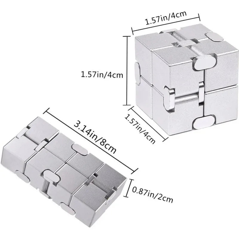/Metal Infinity Fidget Cube for Stress and Anxiety Relief/ADHD, Fidget Finger Toys Durable Sensory Gift for Adults Teens