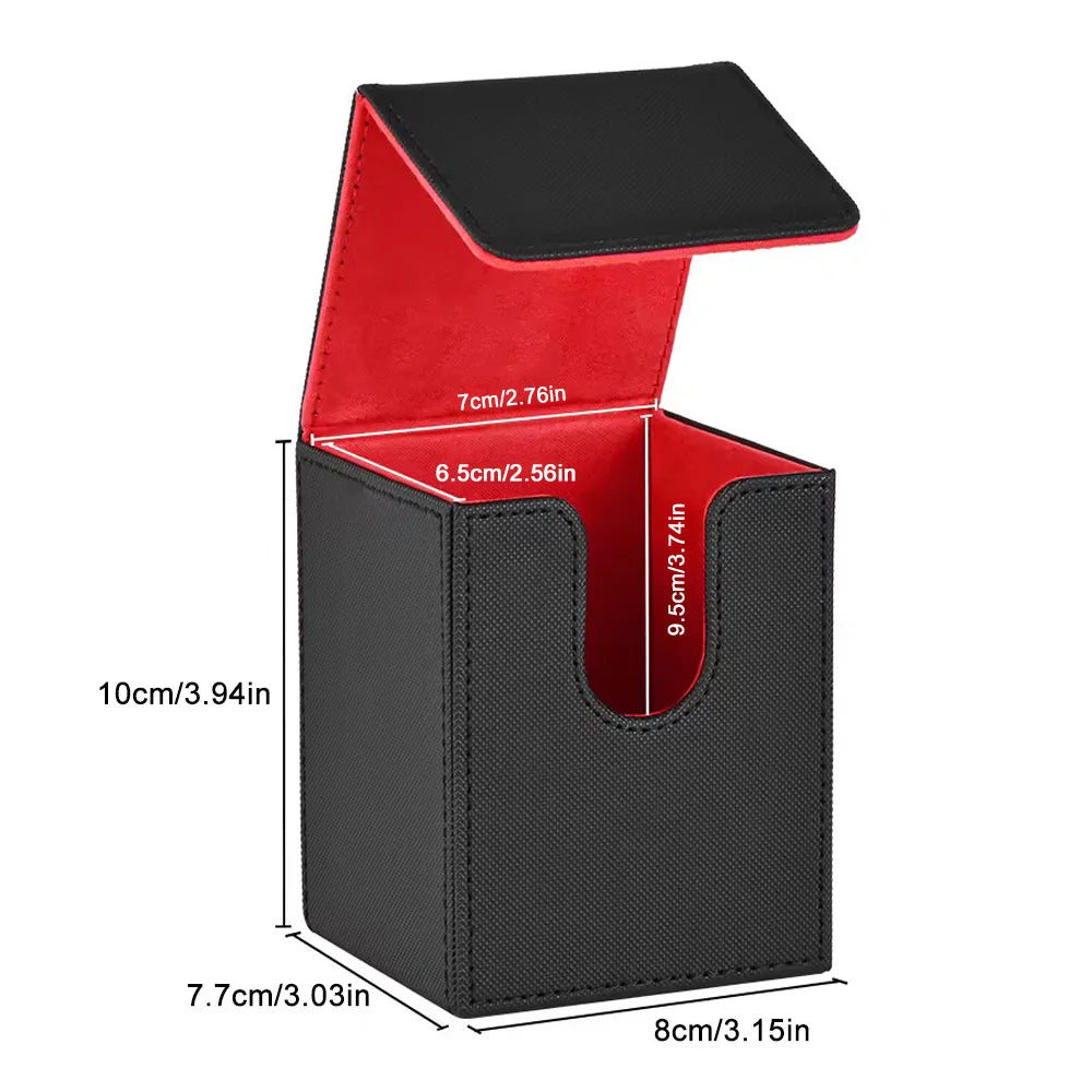 Upgraded PU Leather Trading Card Deck Box - Side-Loading Storage Case for Card Protection, Portable & Versatile