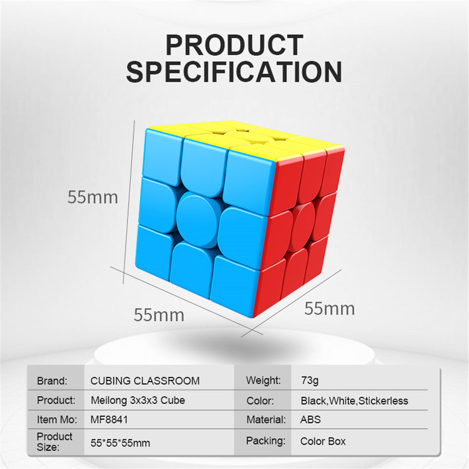 [ECube] Moyu Cubing Classroom Meilong 3/3C 3x3 Magic Stickerless 3 Layers Speed Magic Cube Professional Puzzle Toys for Children
