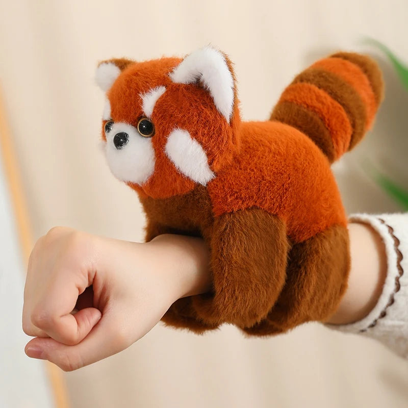 Creative Stuffed Animals Raccoon Fox Husky Cat Monkey Papa Circle Toy Wrapped Around Arm Doll Toys For Kids Birthday Gift