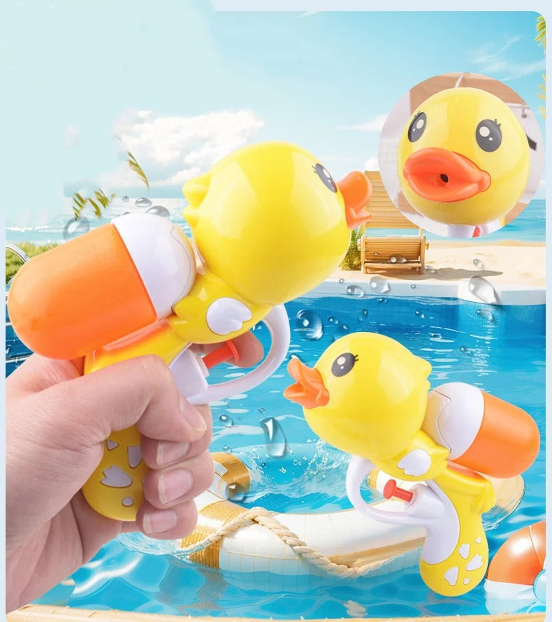 Summer Beach Water Gun Cute Yellow Duck Cartoon Water Blaster Outdoor Pool Water Fight Physics Science Education Gift for Adults