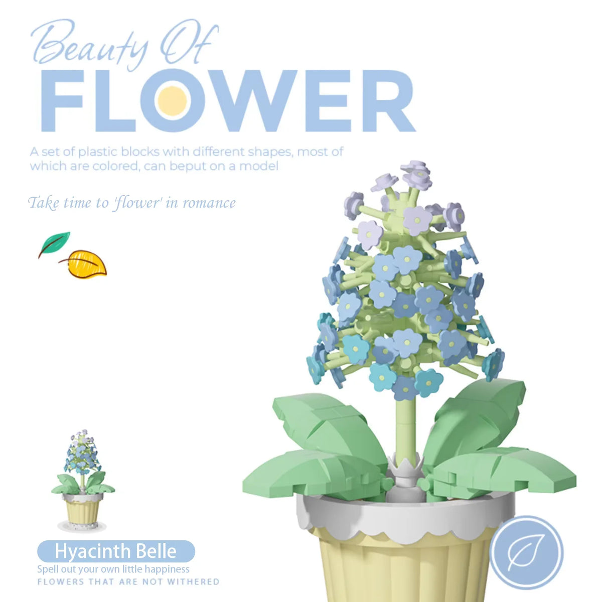 Small Particle Building Block Home Decor Series Flower Potted Plant Toys Set with Permanent Flowers Gift for Plant Arrangements