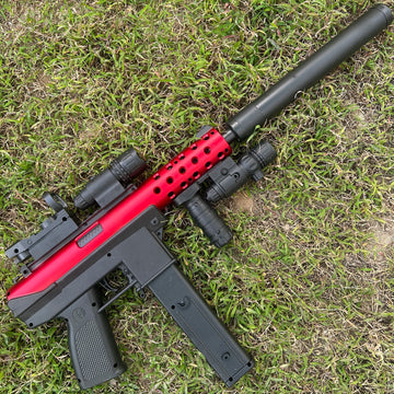 2026 New Product Tec9 Toy Gun with Infrared Flashlight, Red Dot Accessories, Manual and Electric Integrated, Three Colors Available, New Year Gift for Boys, Hot-Selling 7.4V Charging Set