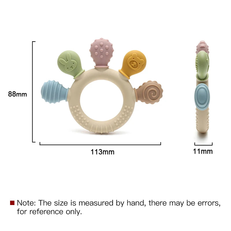 Baby Dinosaur Silicone Teething Toys BPA Free Easy to Grip Infant Care Teether Chewing Toy for Newborn Gift Babies Accessory