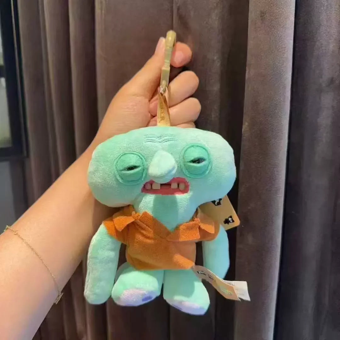 Original Fuggler SpongeBob Patrick Keychain Bag Charm for Backpack Decoration Soft Plush Doll Teeth Monster Ugly Cute Funny Toy