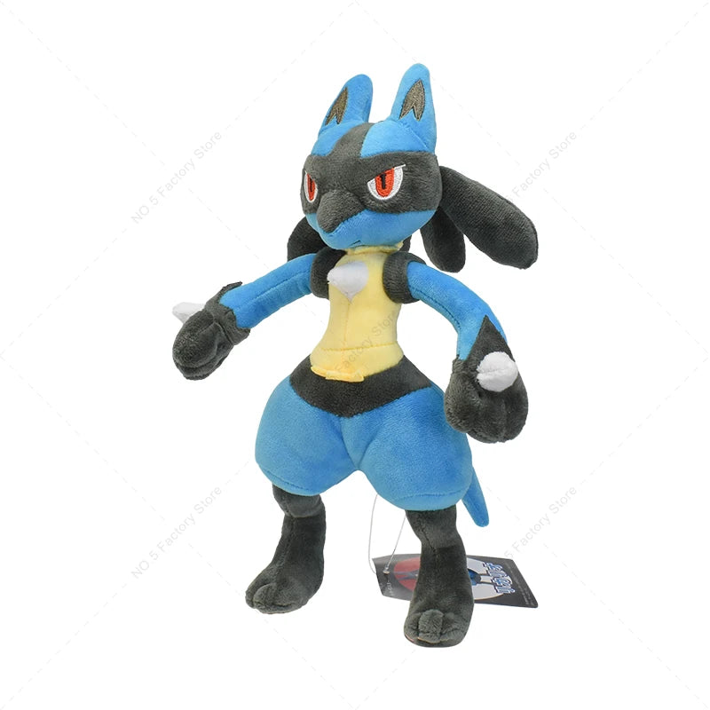 Pokemon Anime Kawaii Shiny Lucario Plush Doll Cartoon Peluche Stuffed Toy Cosplay Room Decoration Collection Kids Gifts