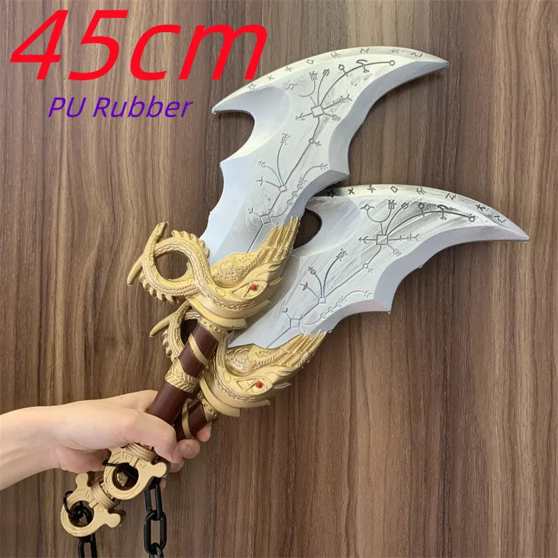 1:1 Cosplay Leviathan Chained Athena Blade War Golden Dragon Tomahawk Weapons Role Playing God of War 4 Carnival Safety PU Model