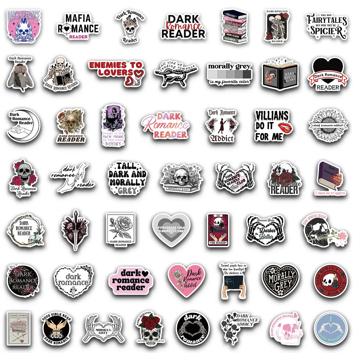 50PCS Dark Romance Reader Stickers in Cartoon Glass Balls DIY Phone Cases Laptop Water Cups Computer Toy Stickers