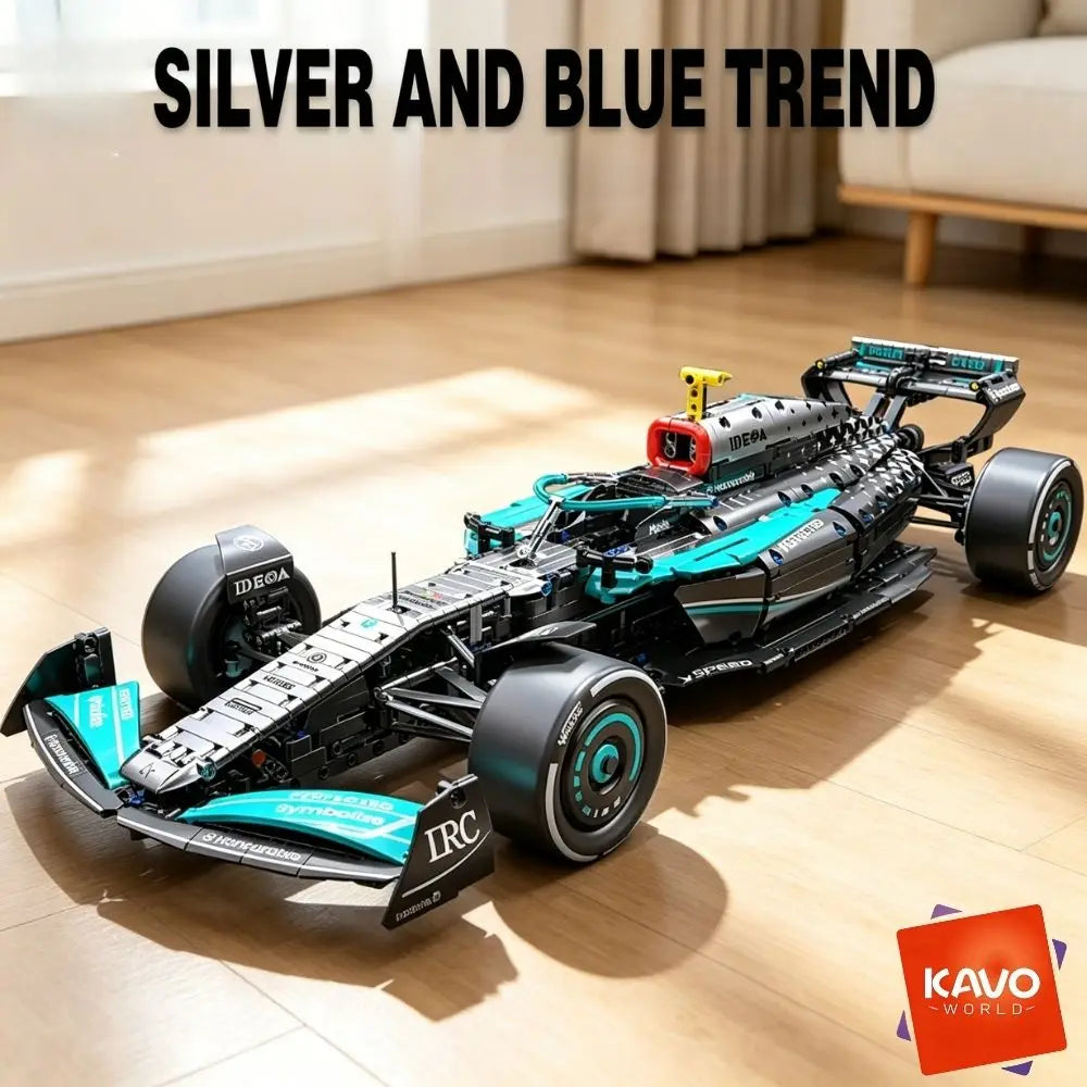 KAVOWORLD 1764PCS 1:8 Scale Supper Speed Race Car Building Blocks Large City Sport Vehicle Toy with Front Wheel Linkage Steering Simulated Cockpit STEM DIY Vehicle Model for Desktop Decor Anniversary Black Friday Gift Brick H