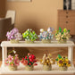 DIY MOC Potted Rose Sunflower Plants Succulents Bonsai Tree Gardens Romantic Building Blocks Model Bricks Kid Sets Kits Toy Girl