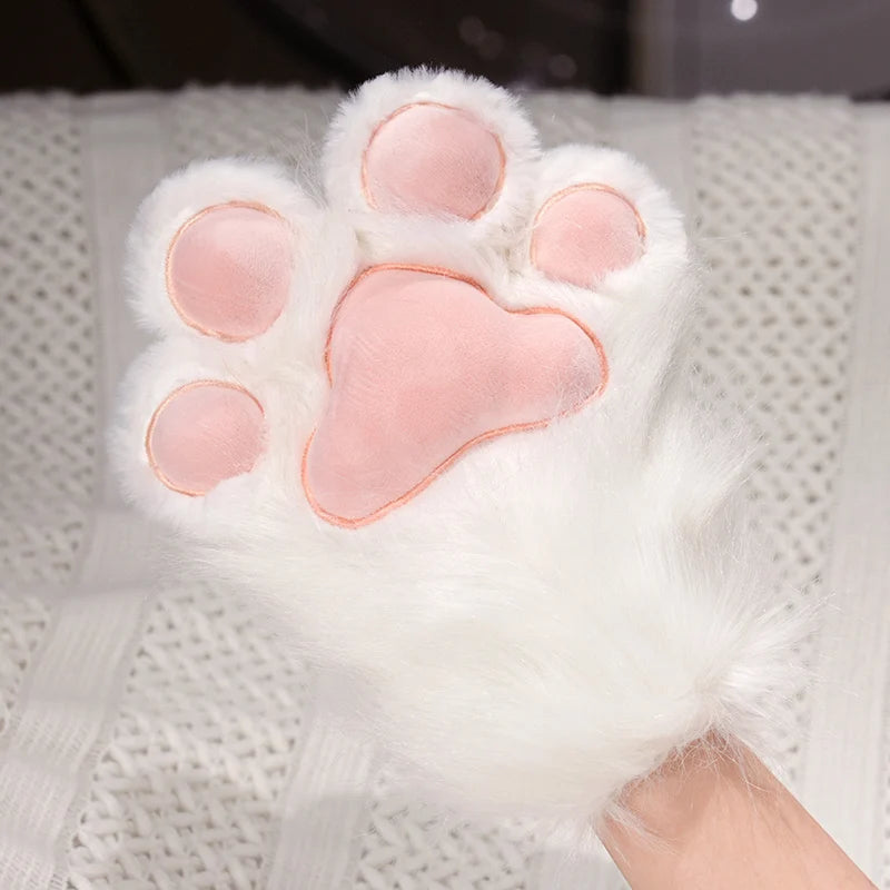 Kawaii Plush Furry Cat Claw Gloves Bird wings Faux Fur Fox Paws Mittens for Halloween Cosplay Costume Accessories Gloves