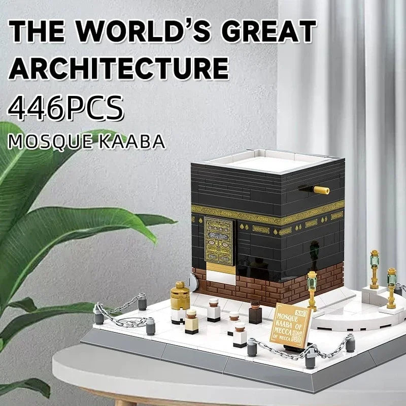 Saudi Arabia Mecca Grand Mosque Kaaba Small Building Blocks MOC World Famous Architecture Educational Toys Kid Boy Birthday Gift