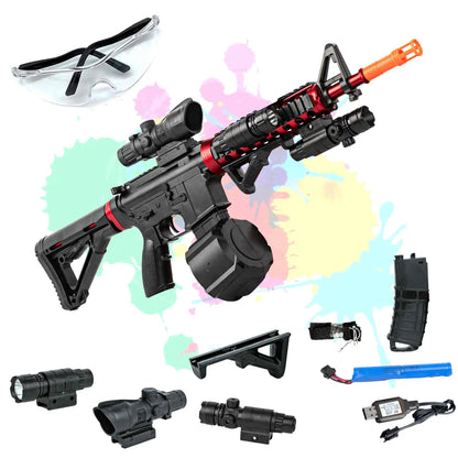 Electric toy guns, gel explosive M418 toy guns, gel water ball launchers, one-button manual-automatic mode, equipped with scopes