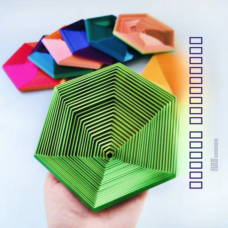 3D Printing Fidget Hexagonal Tower Decompression Hexagonal Various Shapes New Year Gifts Desktop Decorations Children's Toys
