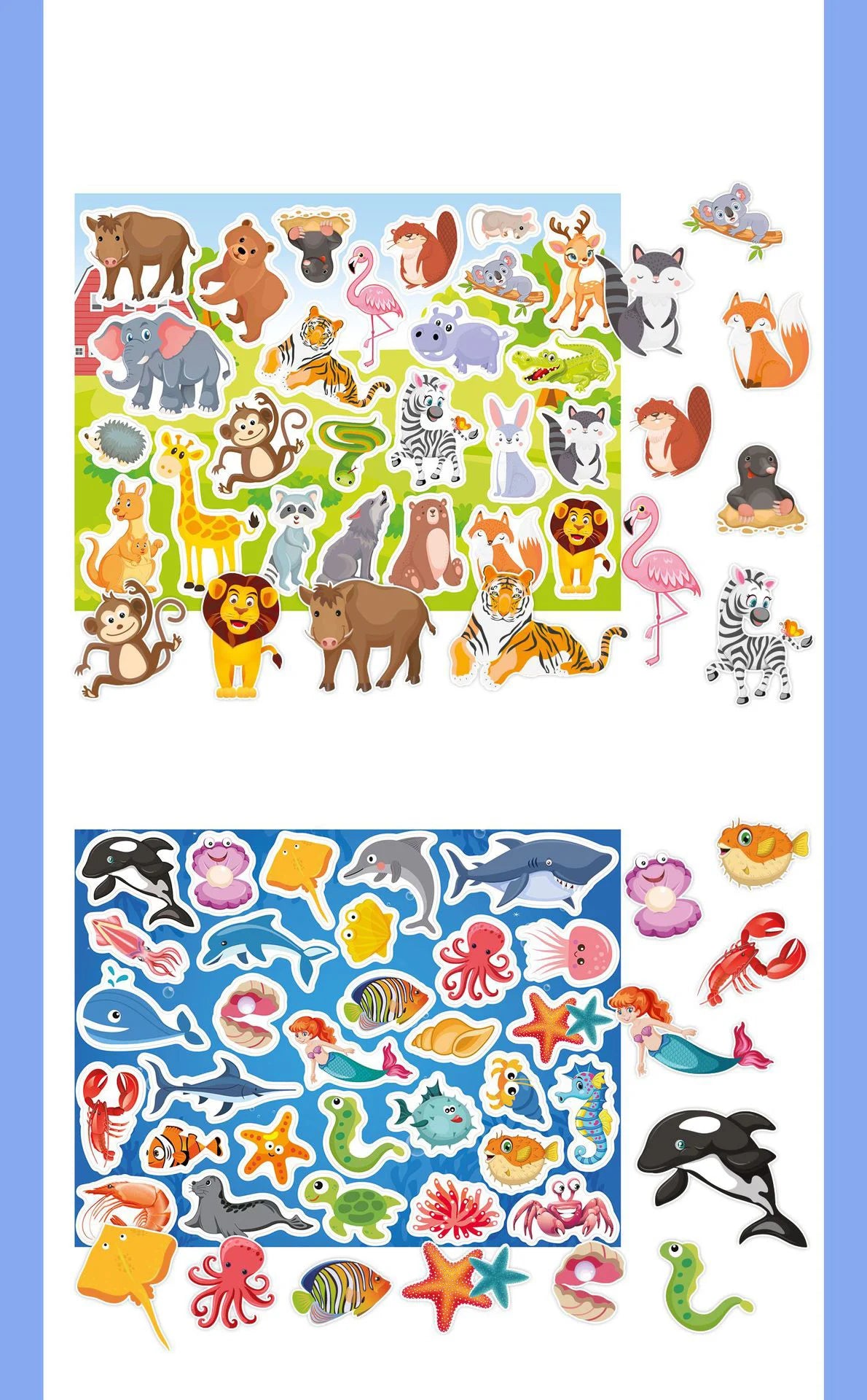 New Children Reusable Scene Cute Stickers DIY Puzzle Sticker Games Books Cartoon Animal Learning Cognition Toys For Kids Gift