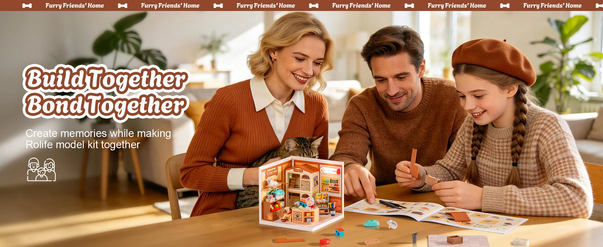 Rolife Super Creator Serious DIY Miniature House Kit Mini Dollhouse Model Building Kit with LED Light Home Decor(DW026/27/28)