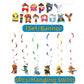 Paw Patrol Birthday Decoration Cartoon Puppy Paper Banner and 6 Hanging Swirls for Kids Boys Baby Shower Party Supplies Set