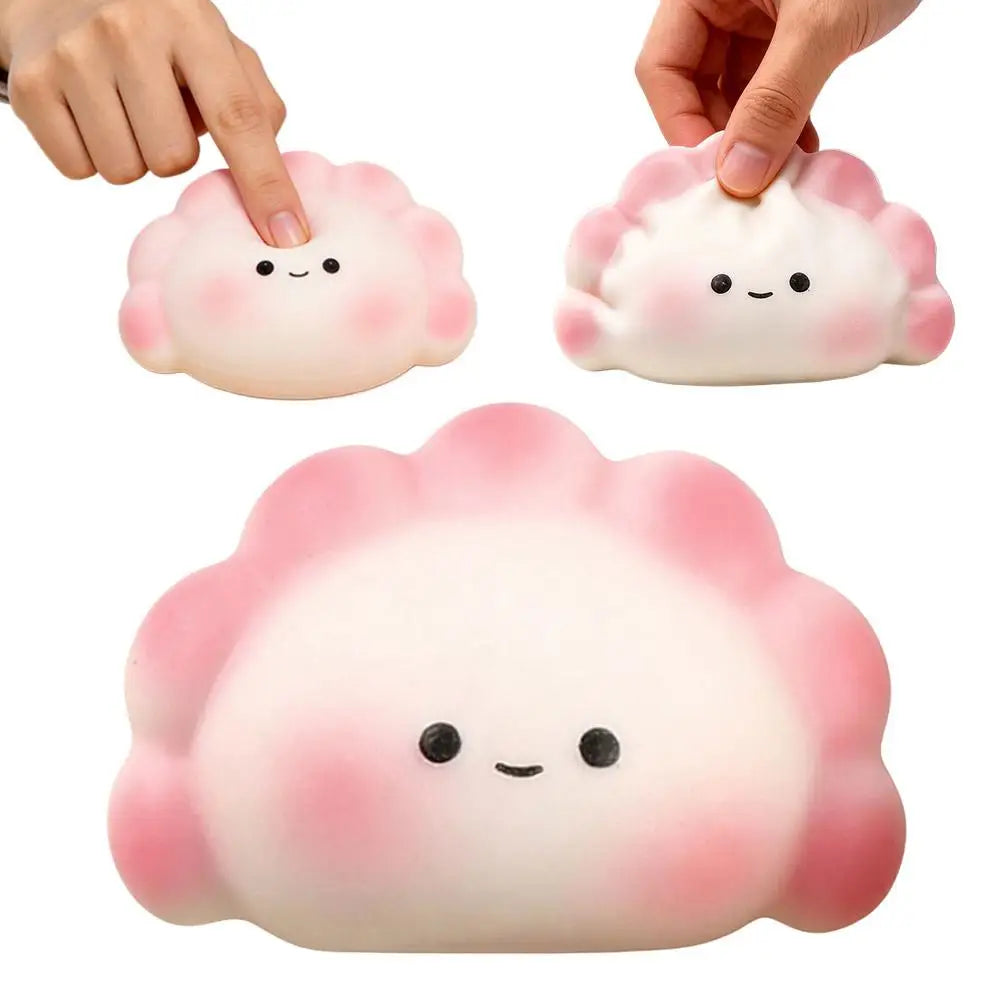 Cute Dumpling Squishies Slow Rising Fidget Sensory Toy Kawaii Steam Bun Stress Relief Squeeze Toy for Kids Adults Gift