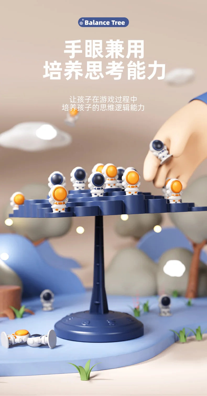 Kids Balance Tree Board Game Astronauts Frog Balance Board Tabletop Party Funny Parent-Child Interactive Game Building Block Toy