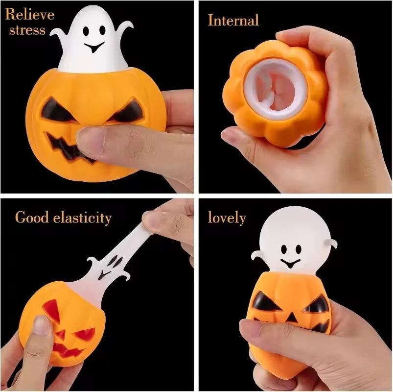 Squishy Squeeze Fidget Toys Halloween Pumpkin Ghost Cup Funny Prank Joke Novelty Stress Relief Party Favors Adults Creative Gift